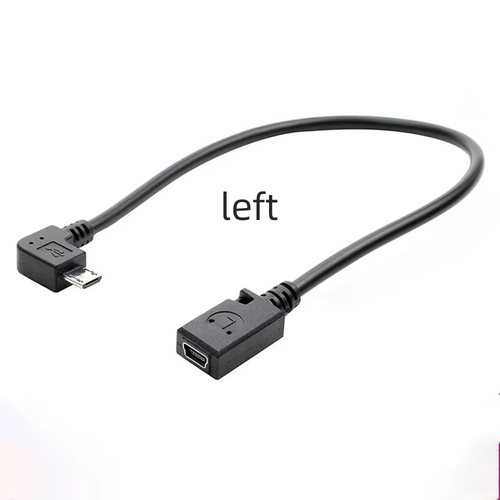 MicroUSB to MiniUSB Charging Data Cable 90° 270° Straight Left Right Bend Data Sync Transfer Line for Cell Phone Tablet Car DVR