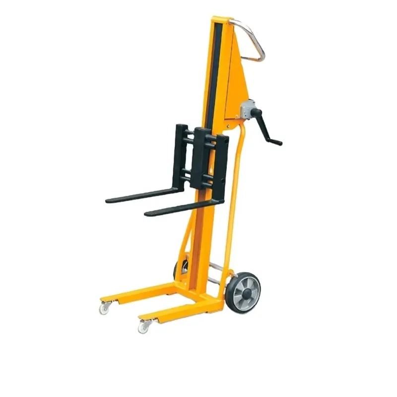 Portable Mini Hand Operated Stacker Light Manual Forklift Durable Lifting Platform Warehouse Loading Unloading Transport Vehicle