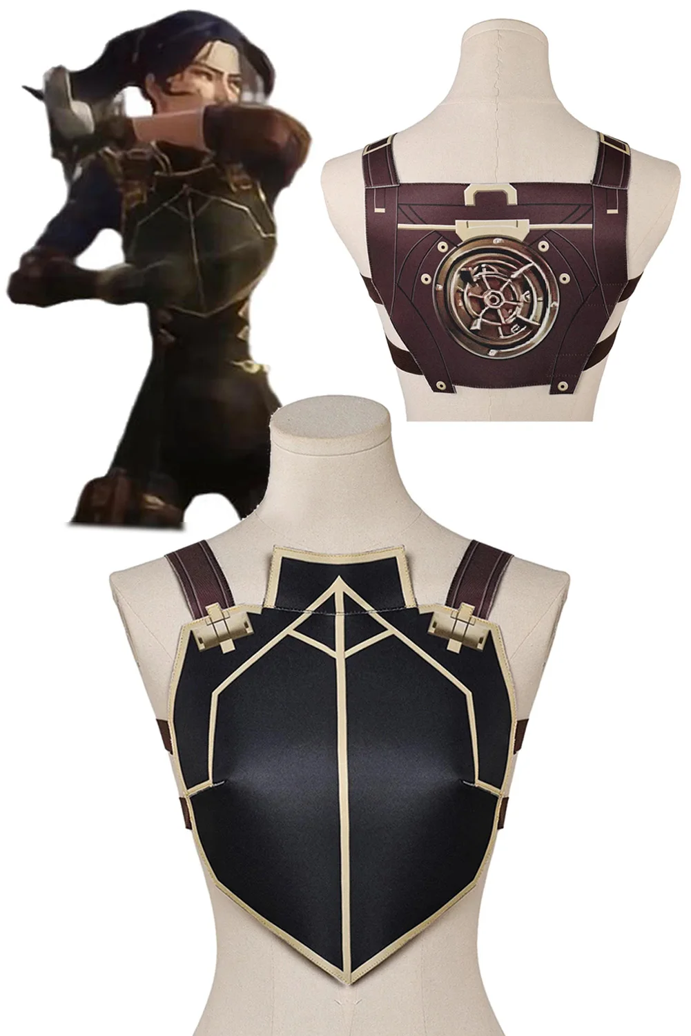 

Game LOL Arcane Caitlyn Kiramman Cosplay Costume Chest Armor Vest Roleplay Women Disguise Fantasia Outfits Role Play Props