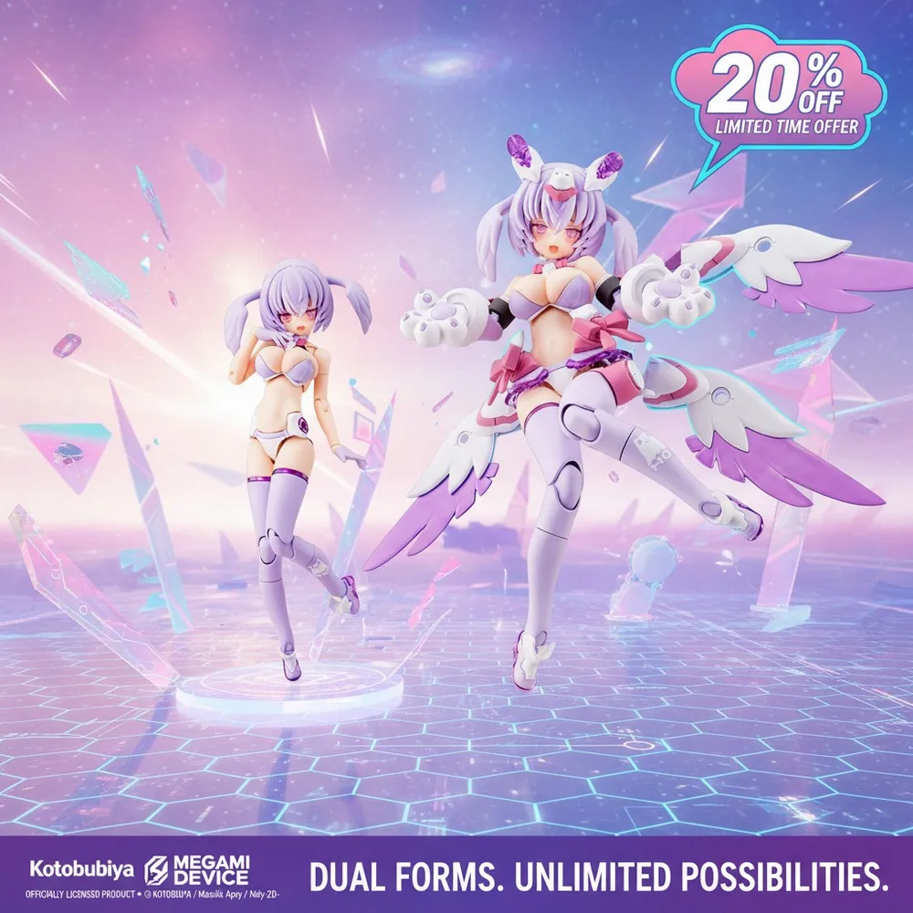 

Kotobukiya Megami Device PUNI☆MOFU XIAC Customizable Model Kit with 3 Face Plates & Hammer Action Figure Collectors Edition