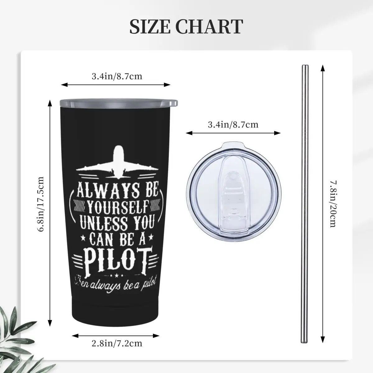Born To Fly Captain Stripes Flight Pilot Aviation Aviator Airplane Stainless Steel  Vacuum Mug Thermal Cold Cups Straws With Lid