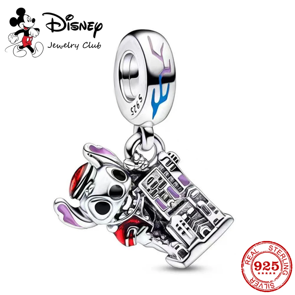 New Disney Series Stitch Charm Castle Pendant Bead Fit Original Pandora Bracelet Potdemiel Bell Women DIY Making Jewelry Gift