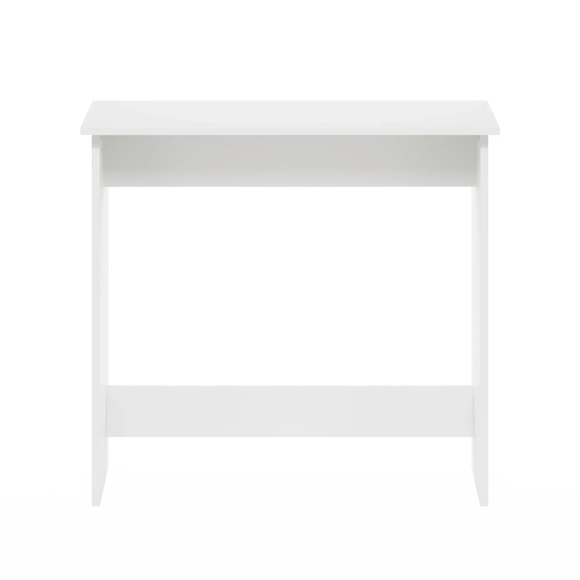 白いシンプルな学習テーブル、寮、寝室、ホームオフィス用のコンパクトデスク、ミニマリストデザイン