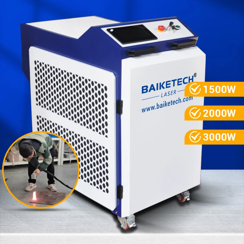 Water Cooler Portable Handheld Continuous 2000W  Fiber  Laser Metal Cleaning Machine