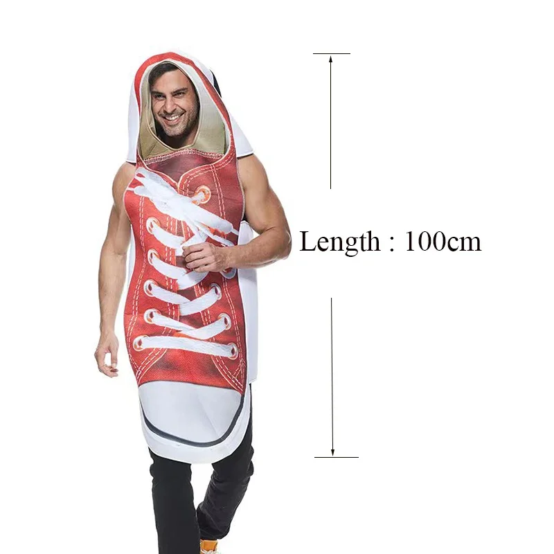 2026 New Arrival Women Men Red Shoes Couple Halloween Fancy Dress Up Pair of Sneakers Adult Costume