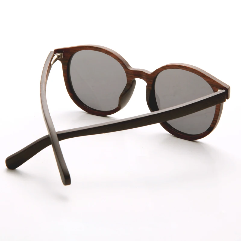 نظارات شمسية كلاسيكية من خشب الأبنوس الأسود بإطار خشبي طبيعي مصنوعة يدويًا للرجال والنساء #5