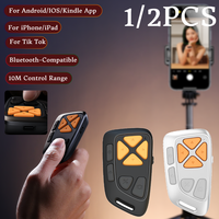 1/2PCS Bluetooth Remote Control Page Turner Silicone Mute for TikTok for Android iOS iPhone iPad for Kindle App eBook Novels