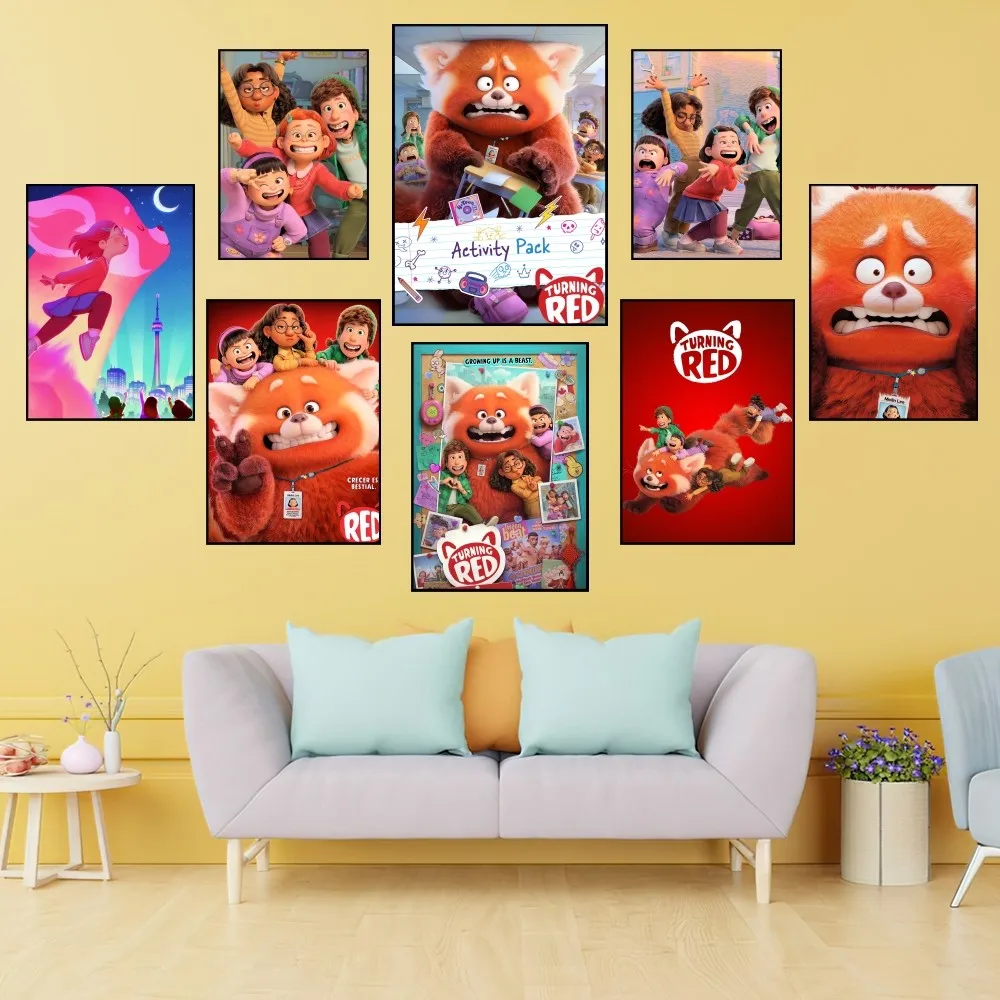 Cartoon Cute Turning Red 2 Poster Prints Wall Painting Bedroom Living Room Decoration Office Small