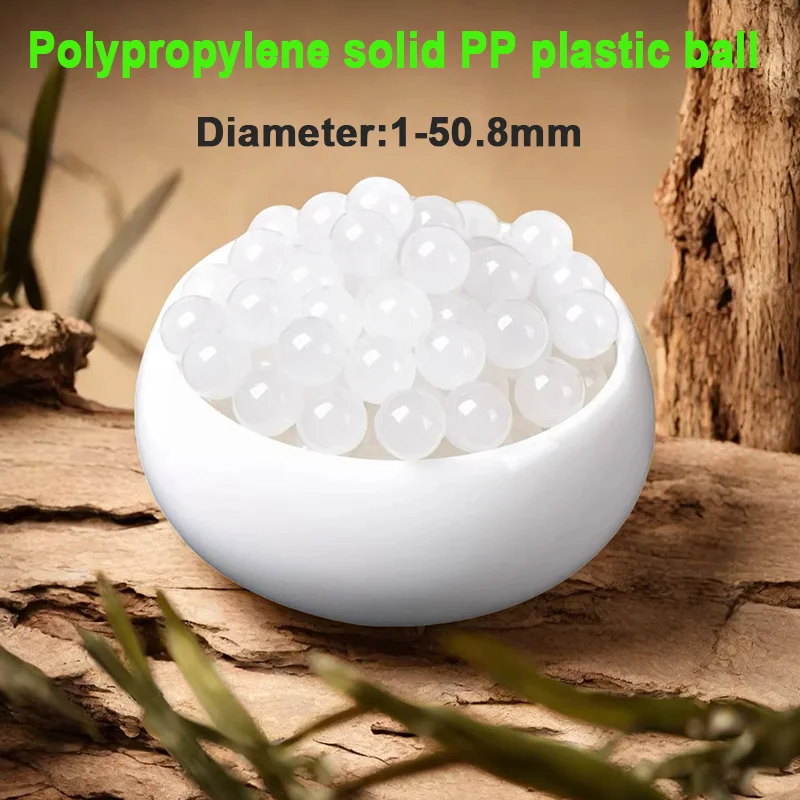 Solid Polypropylene PP Plastic Ball 2/2.38/3/6-50mm Semi Transparent Wear Resistant Light Weight Floating Ball for DIY Projects