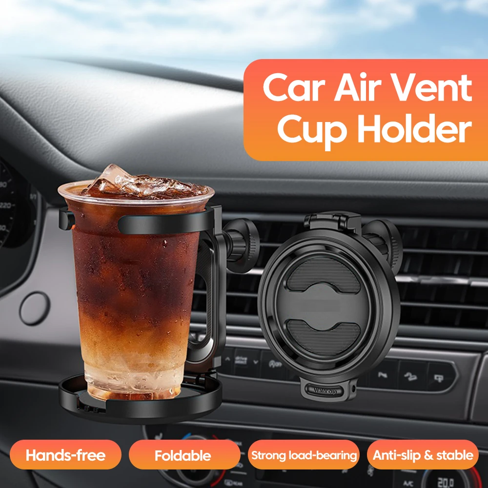 Foldable Car Cup Holder for Air Vent Adjustable Drink Rack Stand For Drink Water Bottle Coffee Cup Ashtray Air Vent Mount