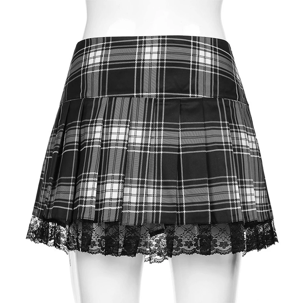 Autumn Women's Skirt Daily Female Holiday Non Stretch Plaid Pleated Skirt Regular Spring Summer Vacation Winter