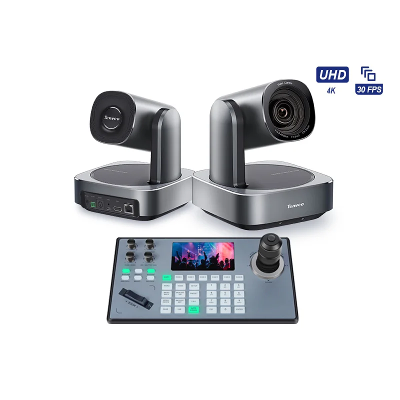 

Live Streaming System 4K Ptz Cameras 12X Zoom NDI Auto Tracking Conference Camera 4k Ultra Joystick Controller for Ptz Camera