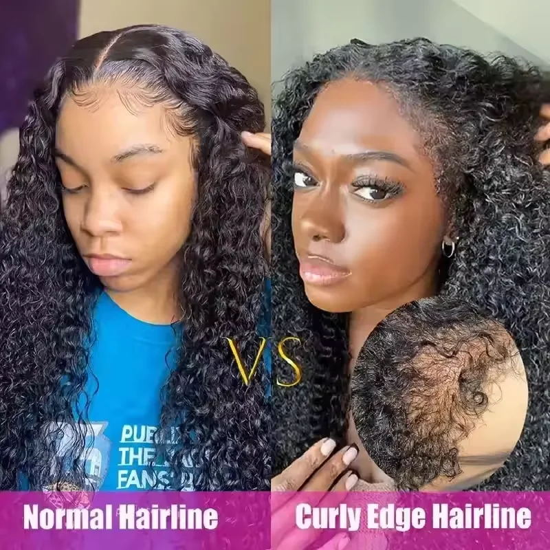 250 Density Afro Kinky Curly Wig 13x6 Hd Frontal 100% Human Hair 4c Edges 13x4 Deep Wave Lace Front Cheap Wigs For Women on sale