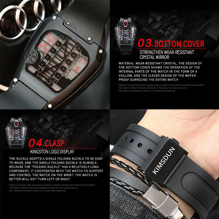 Men\'s Hollow Watch Ghost Silica Silicone Bracelet Quartz Watch Cool Relogio Men Watch Skeleton Ghost Student Clock