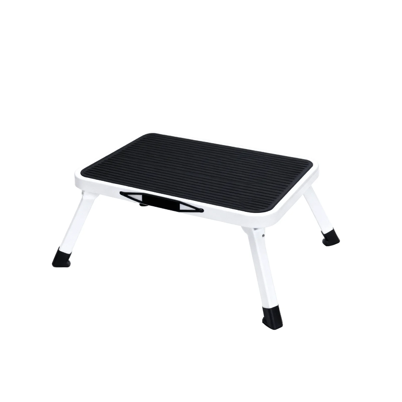 MCQ 1-Step Ladder with Carrying Handle  330lbs Capacity Sturdy Metal Stool Foldable with Non-Slip Platform Rubber Feet  for Home