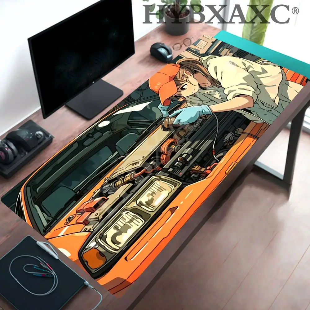 

HYBXAXC Anime Girl Auto Mechanic Mouse Pad Durable Rubber Mouse Anti-Slip Stable Smooth Table for Computer Keyboard Home Office