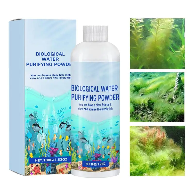 

100g Fish Tank Water Purifier Algae Remover Water Conditioner Aquarium Algaecide Water Stabilizer for Crystal-Clear Water