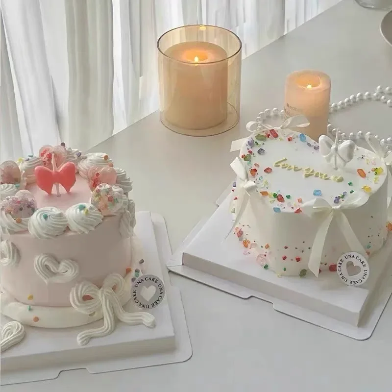 الوردي القوس عيد ميلاد سعيد كعكة شمعة لطيف الأميرة حزب كعكة الديكور فتاة عيد ميلاد ديكور الذكرى / شمعة عيد الحب #5