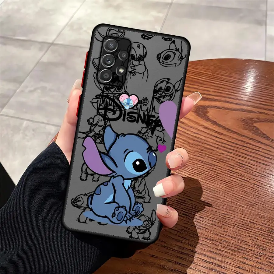 Capa de Desenho Animado Angie Stitch para Samsung Galaxy A16 A56 A55 A15 A52S A72 A53 A34 A36 A35 A17 A52 A73 A33 A54 A14 A23