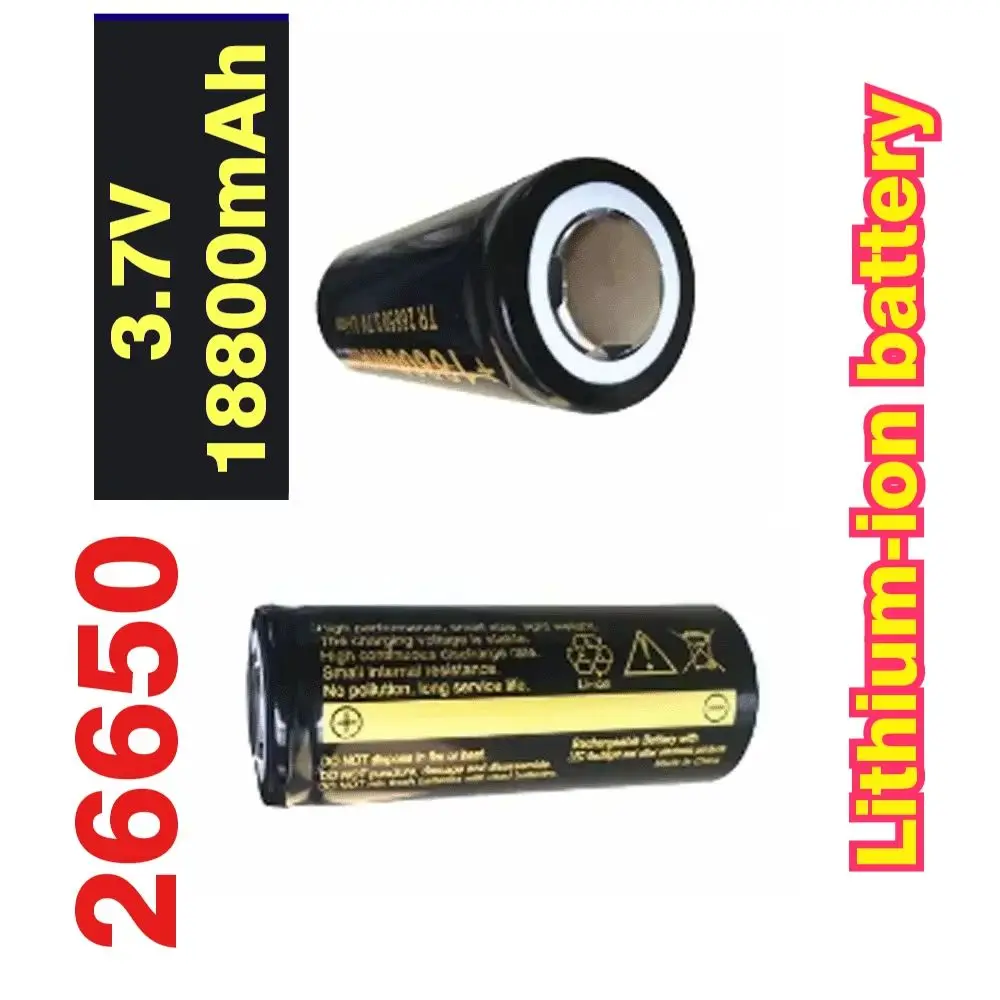 

✨ 3.7V 18800mAh lithium-ion battery suitable for 26650 LED flashlights 2025 100% High-Quality 26650 battery
