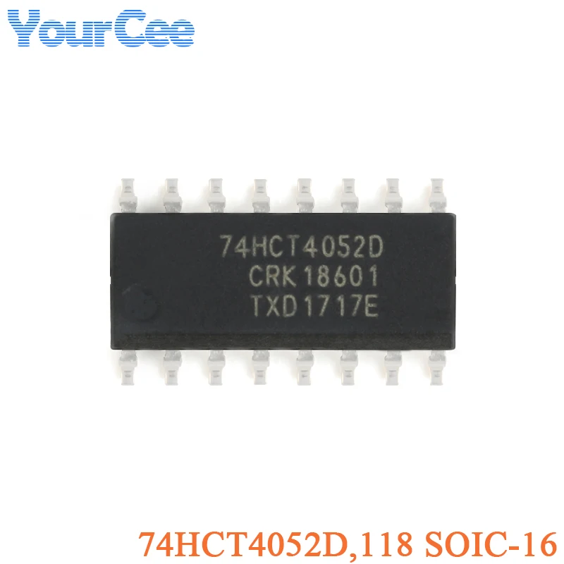 5Pcs 74HCT4052D,118 SOIC-16 74HCT4052 Dual 4 Channel Way Analog Multiplexer Demultiplexer