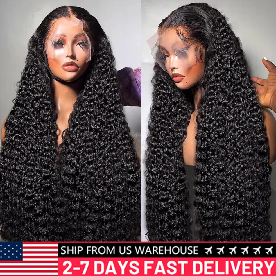 200% Loose Deep Wave 13x6 HD Lace Frontal Wig Brazilian 30 34 Inch Transparent 13x4 Curly Lace Frontal Human Hair Wigs For Women