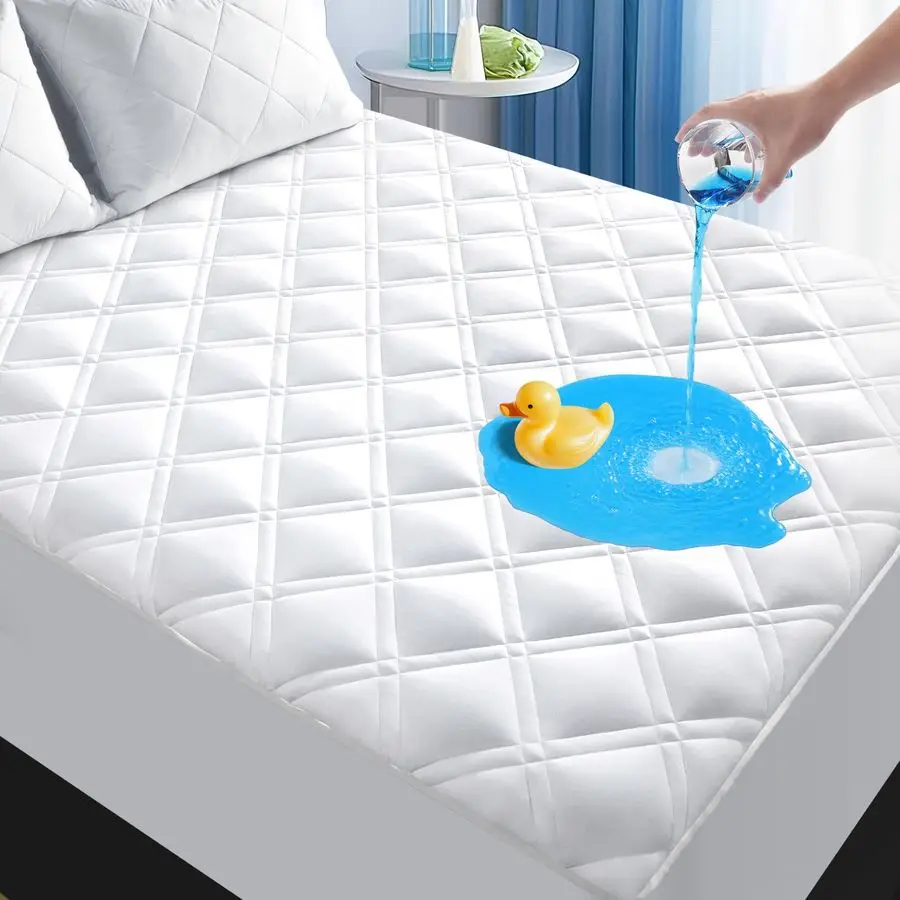 

XL Mattress Protector, Breathable Waterproof Mattress Pad Cover Fitted Deep Pocket 821, Soft Noiseless Mattress Cover Washable C