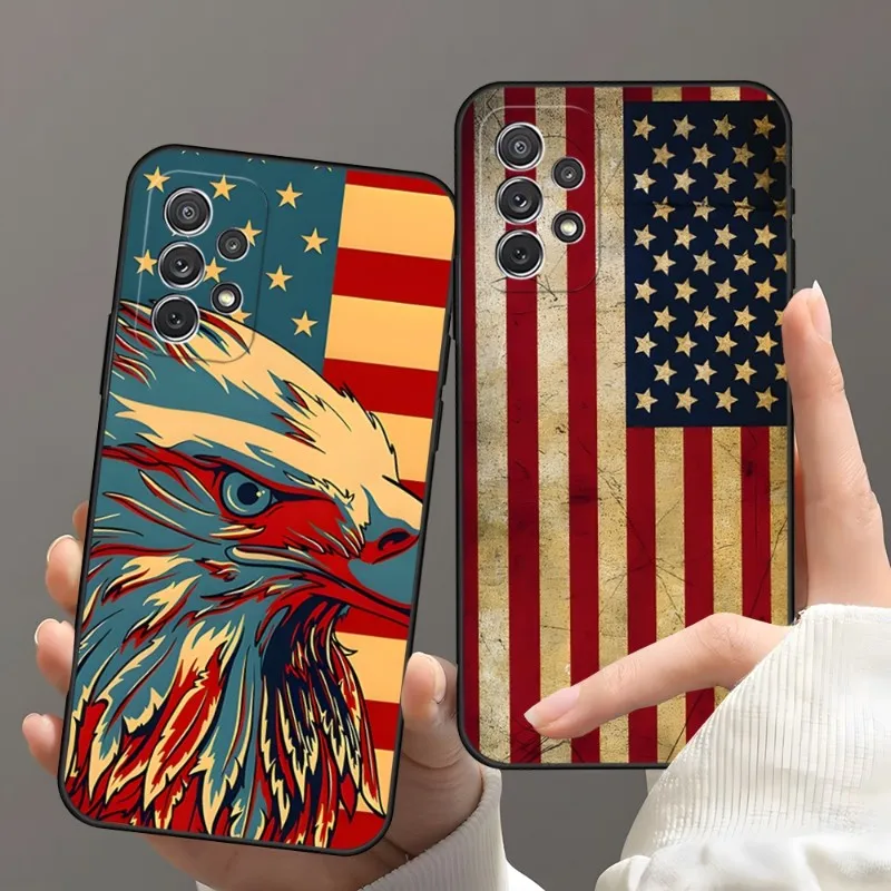 American Flag Phone Case For Samsung S22 S23 S30 S21 S20 S9 S10 S8 S7 S6 Pro Plus Edge Ultra Fe Lite Silicone Soft Coque