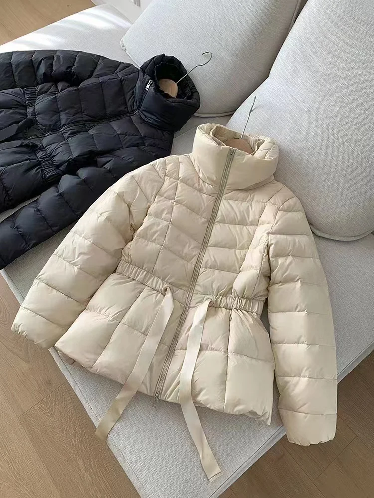 2023 Women Fashion Winter Down Jackets Sweater 90% Duck Down Fillers Patchwork Autumn Coats Casual Longer Outerwear S-L