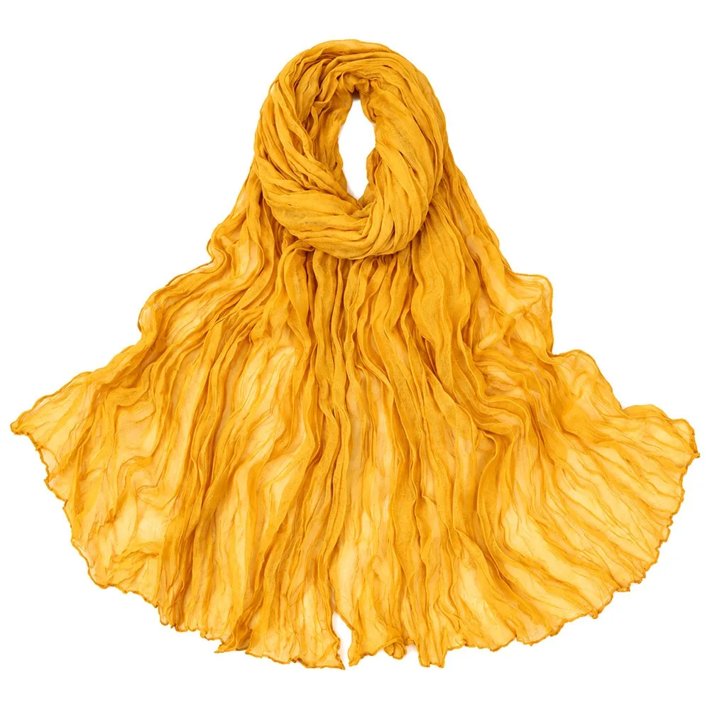 New Candy Color Silk Scarf Twisted Texture Thin Fabric Voile Scarf Knitting Shawl Air Conditioned Room
