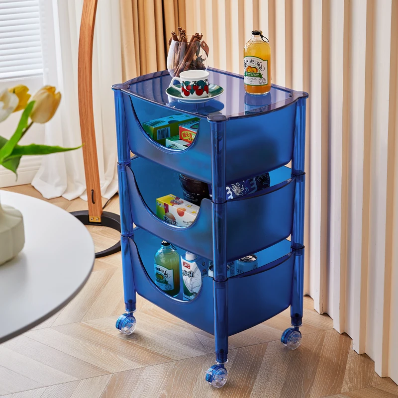 

Trolley shelf floor movable multi-layer storage shelf snack toy bedside locker