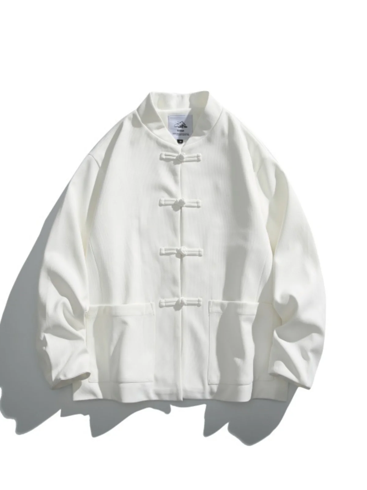 

New Chinese Sle Loose Fit Men's Jaet Pure Color Button up Casual Faionable Versatile Polyester Spring 2025