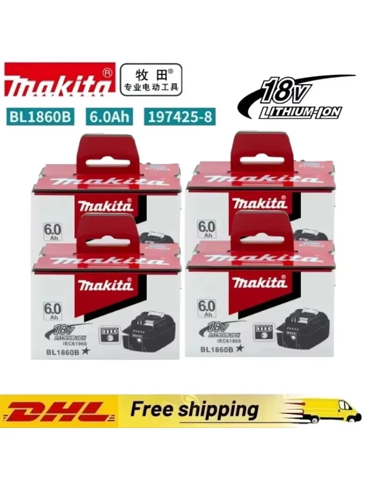 Originele 6AH Makita BL1860 6ah accu voor elektrische gereedschappen, Li-ion vervangende accu LXT BL1850 BL1840 voor 18V schroevendraaier met BMS 18v accu - afbeelding 2