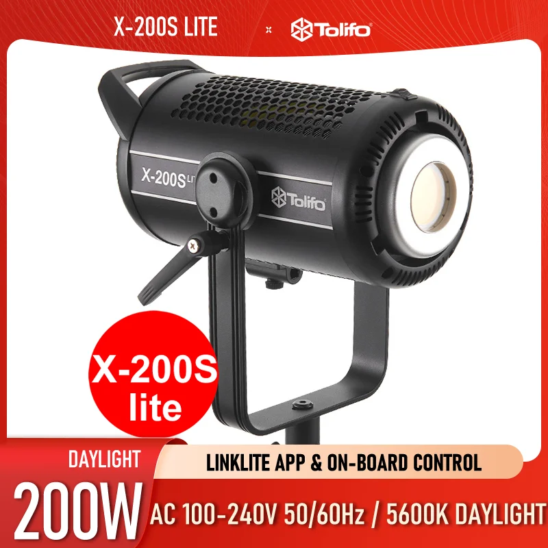 Tolifo X200S LITE Daylight 5600K CCT 215W Linklite APP control COB LED Video Light For Studio & Film/TV Production