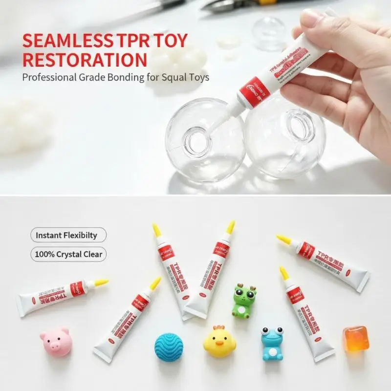 New 5/10ml TPR Glue For Squeeze Toys Room Temperature Curing Adhesive For Stress Ball Repairs DIY Handcraft Studio