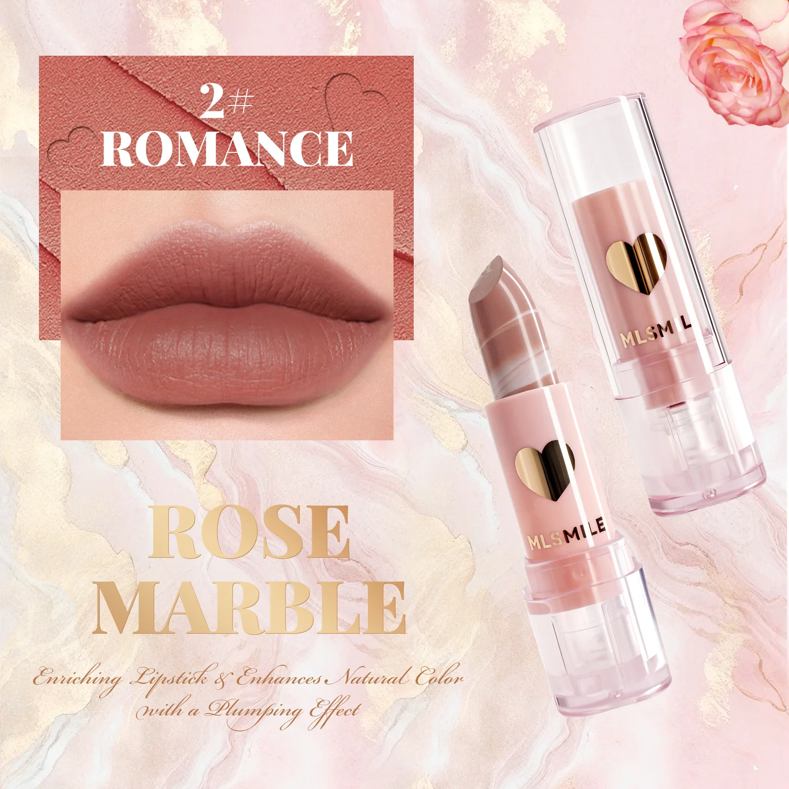 Rouge à lèvres marbre velours mat 4 nuances hydratant Non séchant crémeux longue durée couleur des lèvres hydratant rouge à lèvres maquillage beauté