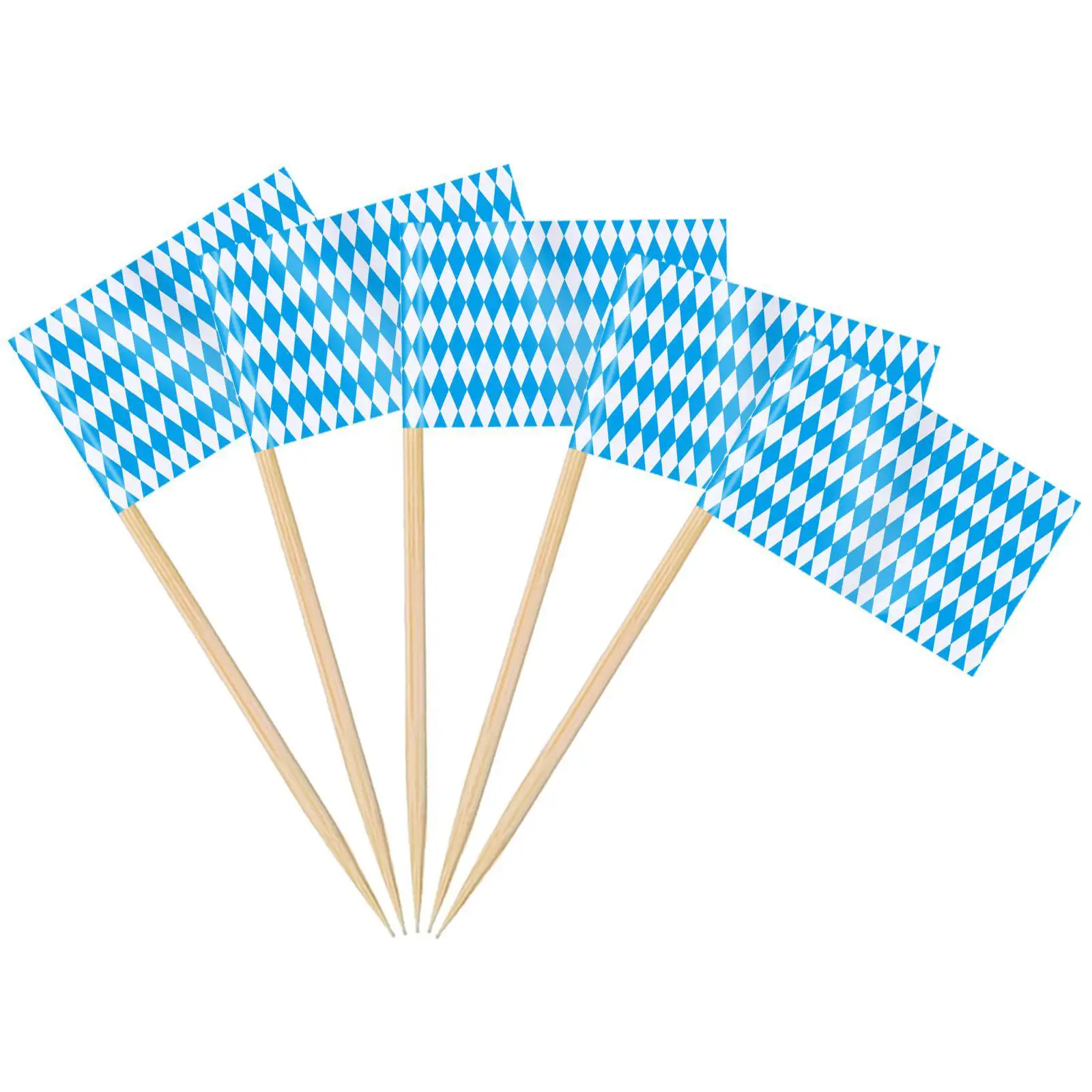 Oktoberfest Mini Stick Bavarian Flag Picks for Party Decorations Items Home Events and Carnival Autumn Family Festival