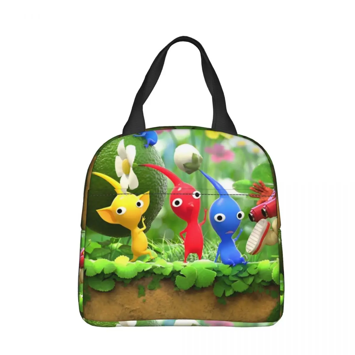 

Игровая мультяшная милая изолированная сумка для обеда Pikmin, контейнер для обеда большой емкости, сумка-холодильник, сумка-тоут, ланч-бокс, школьная уличная сумка для бенто