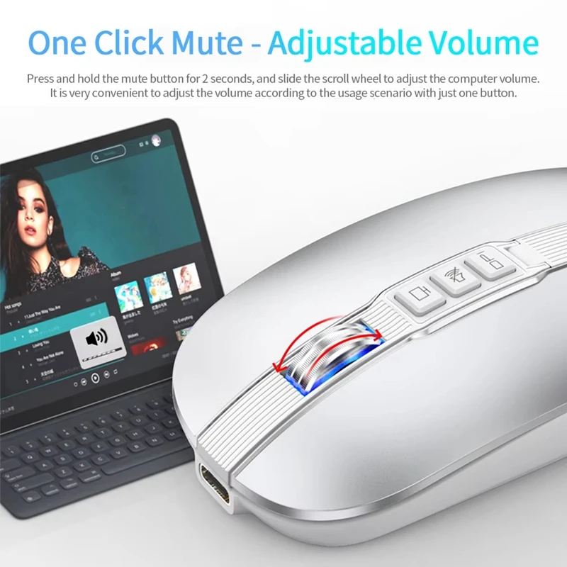 A21I-Wireless Bluetooth Mouse 2.4G Wireless Office Mouse Tablet PC Notebook Dual Mode USB Charging Mouse For Laptop