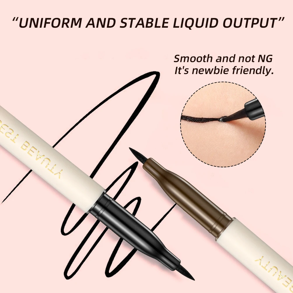 QIBEST Waterproof Ultra-slim Eyeliner Gel Pencil Sweat-proof Soft High Pigment Long-lasting Eyes Liner Makeup Tool Cosmetics