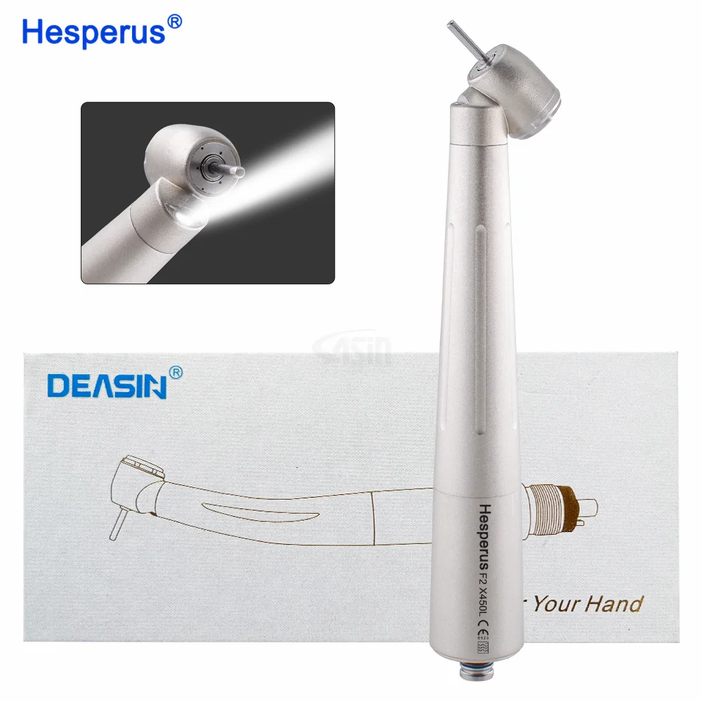 

X450L Air Turbin Den tal Handpiece High Speed Miniature Head With Optic Fiber 45 Degree Angle Head Fit NSK Quick Coupling