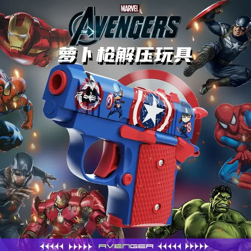 Spider-Man Hulk Iron Man Hulk Anime Peripheral Detachable Carrot Gun Model Personalized Children's Toy Holiday Gift Wholesale