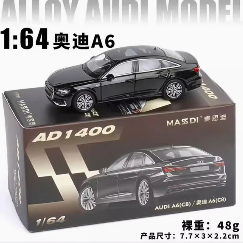 

MASSDI литой под давлением масштаб 1:64 Audi A6 (C8) и 2022 R8 V10 модель автомобиля из сплава для взрослых классический хобби Colletcion сувенирный дисплей праздничный подарок