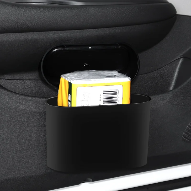 

For Honda Fit/Jazz GE Accord CP/CS/CU City GM 2007~2015 Car Trash Bin Black Square Pressing Case With Lid Hanging Mini Trash Can