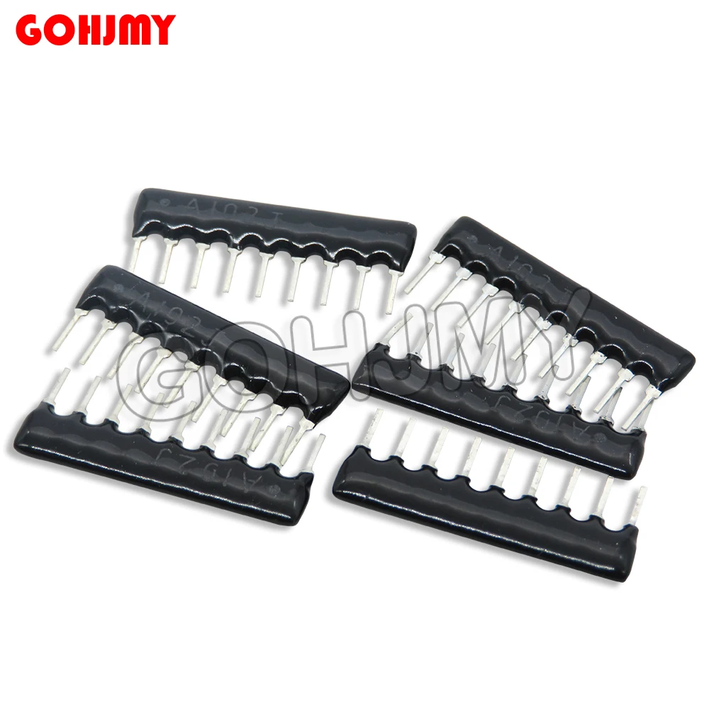 10PCS 5Pin 9Pin Exclusion Network Resistor Array DIP 100R 220R 330R 470R 510R 680R 1K 1.2K 1.5K 2K 2.2K 3.3K 4.7K 10K 100K Ohm