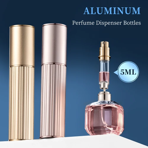 Mini botellas dispensadoras de Perfume con relleno inferior, atomizador en aerosol recargable para cosméticos, contenedor de líquidos portátil, 5ml