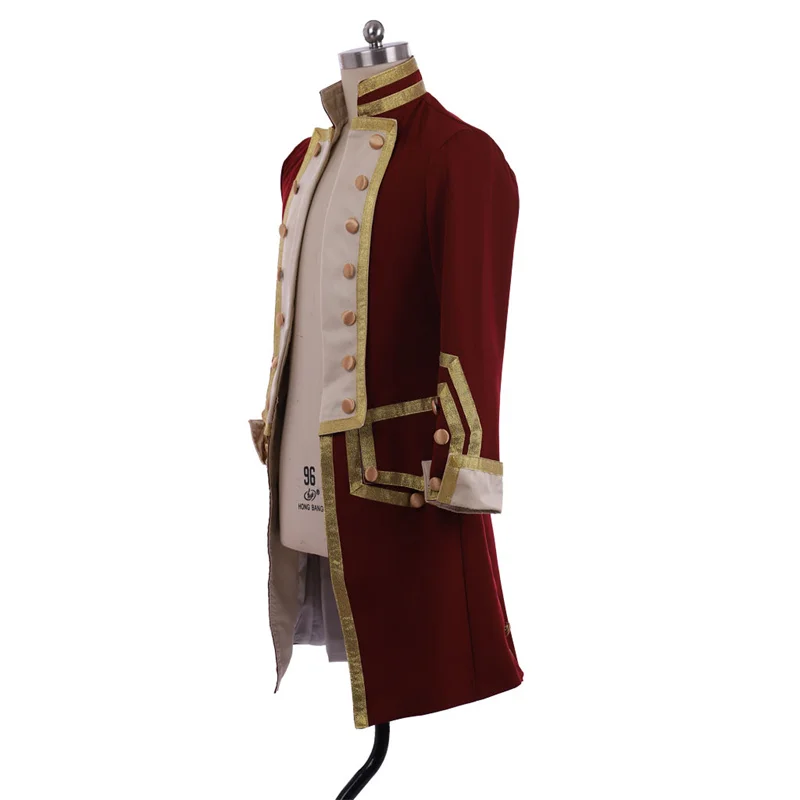 18th Century Mens Royal Military Medieval Uniform Jacket Costume Colonial Tuxedo  George Washington Tailcoat Coat