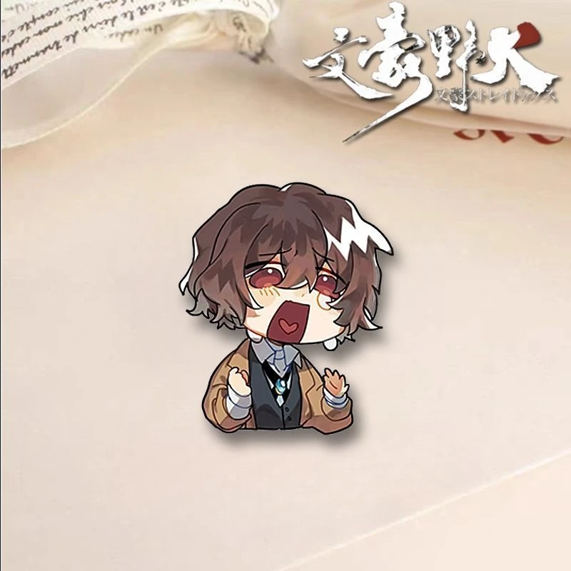 Bungo Stray Dogs Anime Cosplay Broche, Nakahara Chuya Nakajima Atsushi Mori Ogai, Distintivo bonito, Alta Aparência, Versão Nível Q, Presente