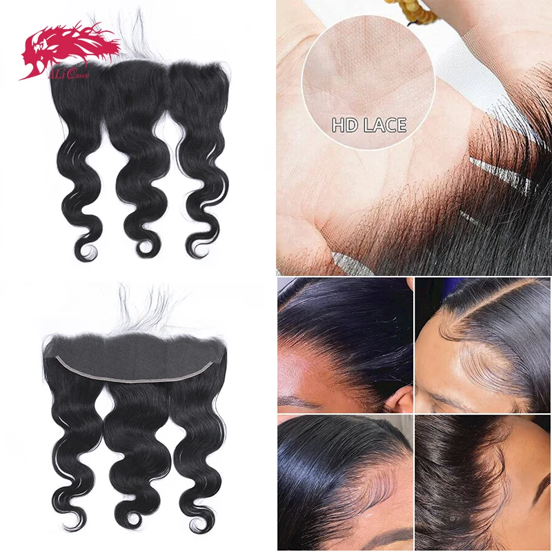 Ali Queen Hair Body Wave Lace Frontal 13x6 13x4 Real HD Lace Closure Virgin Hair Invisible Melt Skin Free Part женское праздничное платье Ali Queen Hair Body Wave Lace Frontal 13x6 13x4 Real HD Lace Closure Virgin Hair Invisible Melt Skin Free Part женское праздничное платье
