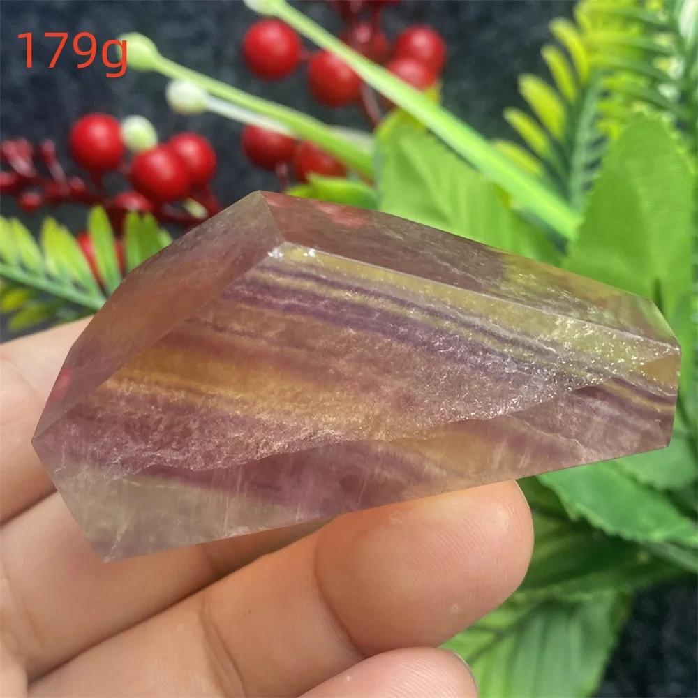 Natural Green Multicolor Fluorite Quartz Purple Crystal Polyhedron Mineral Energy Reiki Healing Feng